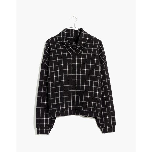 Madewell Textured Turtleneck Top in Windowpane Size XS - Picture 1 of 6